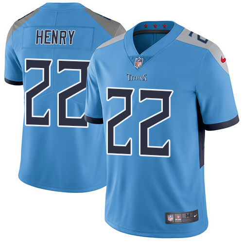 Nike Titans #22 Derrick Henry Light Blue Team Color Men's Stitched NFL Vapor Untouchable Limited Jersey